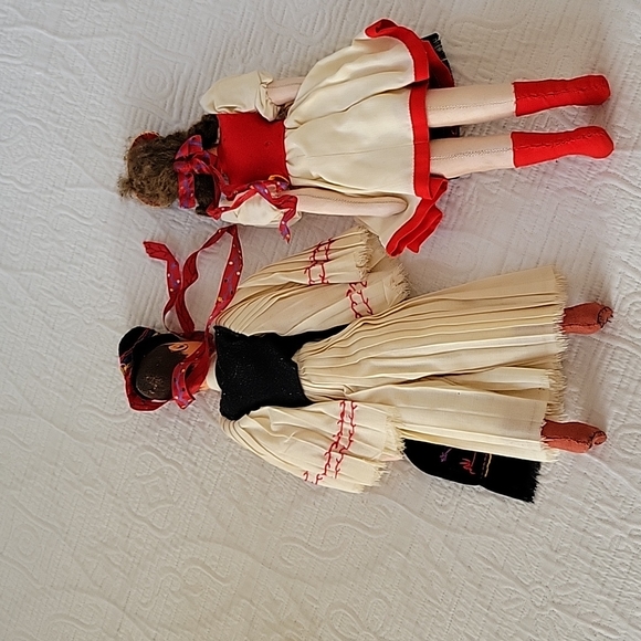 Antique Vintage Norway Couple Handmade Handpainted Cloth Dolls - Picture 5 of 10